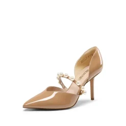 Pearl Straps Pointed Toe Stiletto Heel Pumps