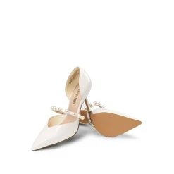 Pearl Straps Pointed Toe Stiletto Heel Pumps