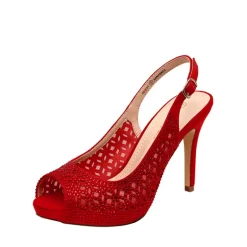 Peep Toe Rhinestone Pumps