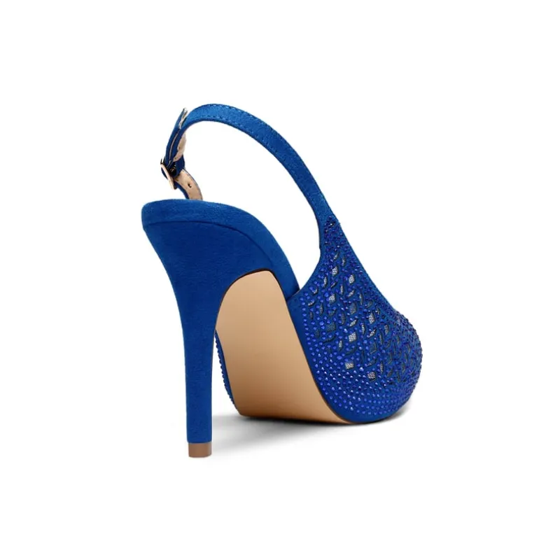 Peep Toe Rhinestone Pumps