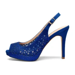 Peep Toe Rhinestone Pumps