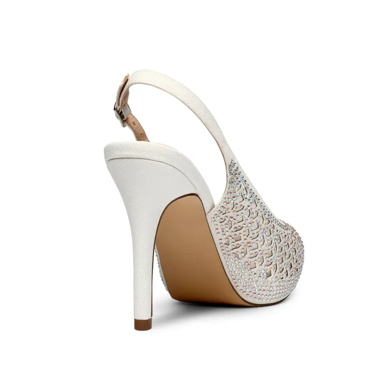 Peep Toe Rhinestone Pumps