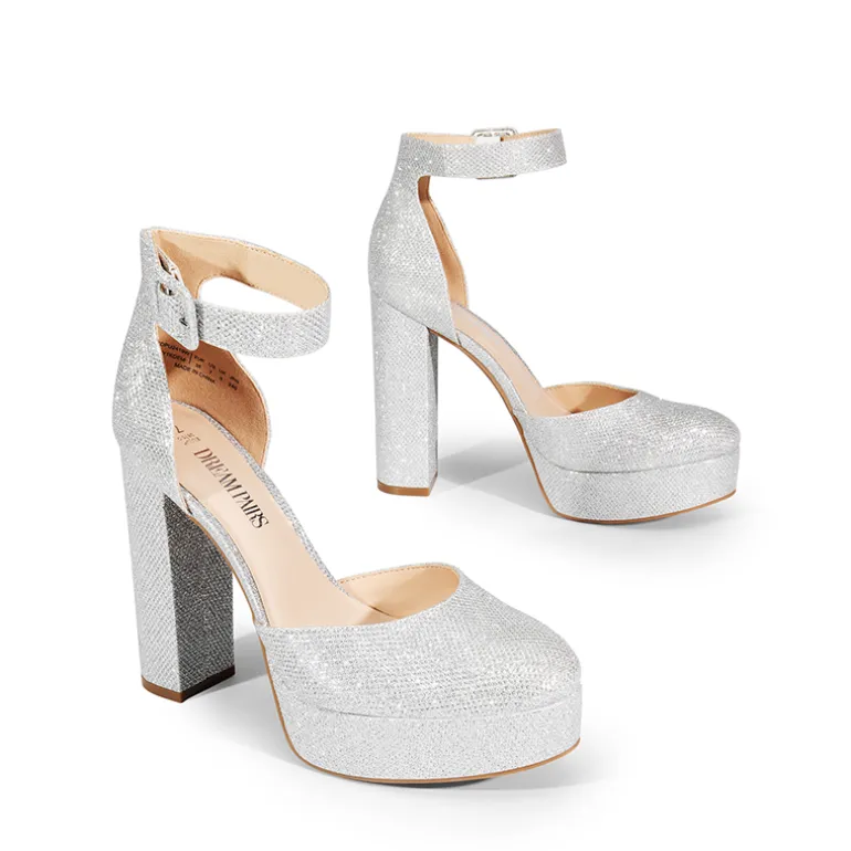 Platform Ankle Strap High Heel Pumps