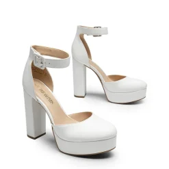 Platform Ankle Strap High Heel Pumps