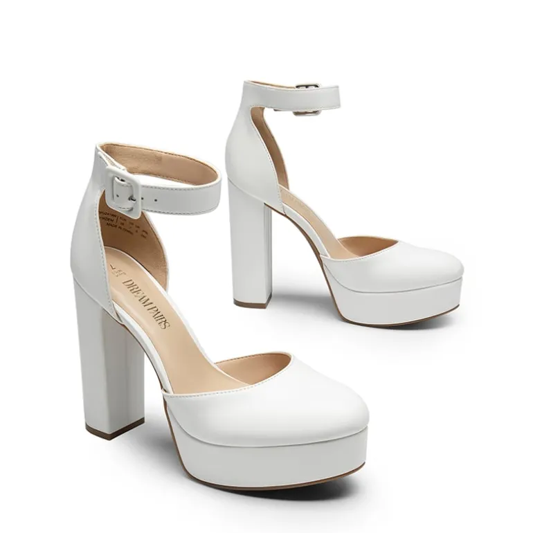 Platform Ankle Strap High Heel Pumps