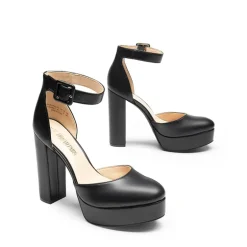 Platform Ankle Strap High Heel Pumps