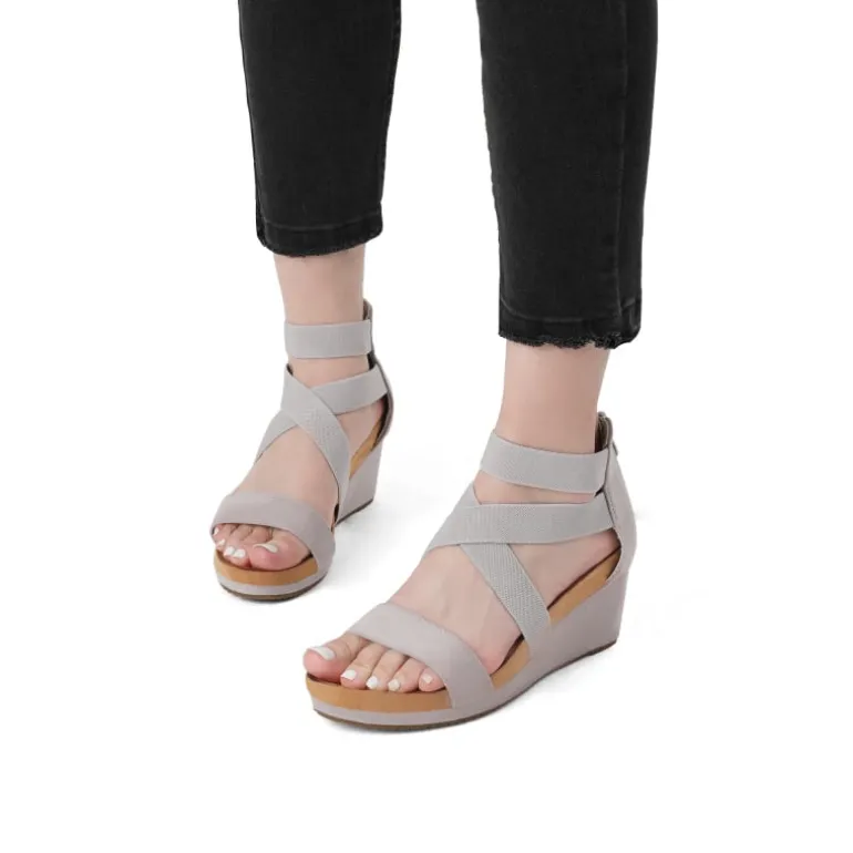 Platform Elastic Wedge Sandals