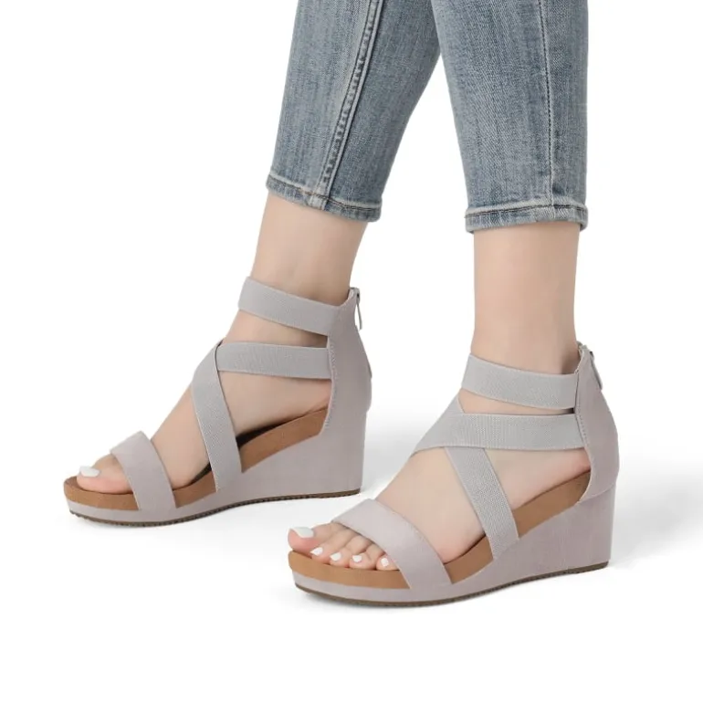 Platform Elastic Wedge Sandals