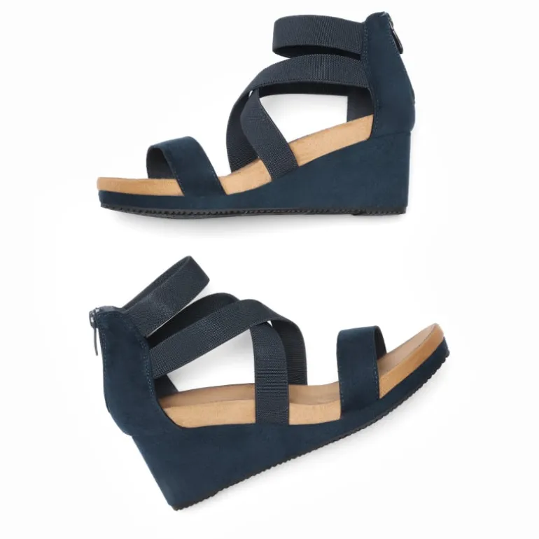 Platform Elastic Wedge Sandals