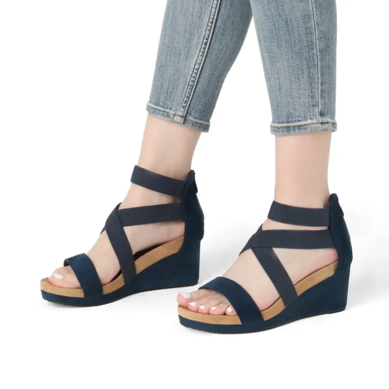 Platform Elastic Wedge Sandals