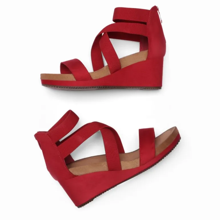 Platform Elastic Wedge Sandals