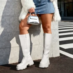 Platform Lug Sole Knee High Boots