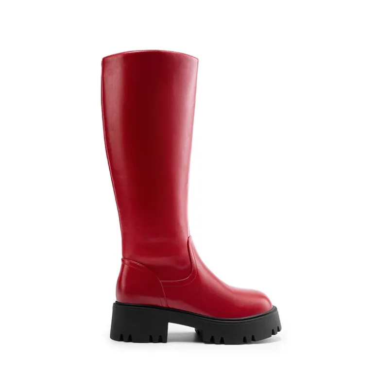 Platform Lug Sole Knee High Boots