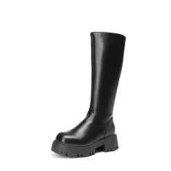Platform Lug Sole Knee High Boots