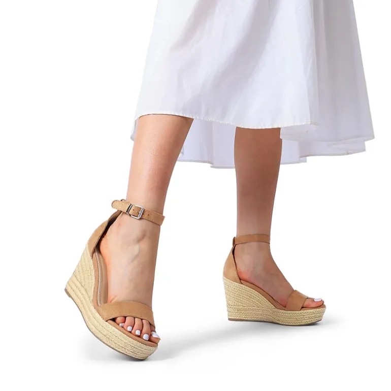 Platform One Strap Espadrille Wedge Sandals