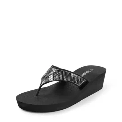Platform Rhinestone Thong Sandals