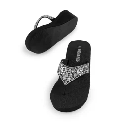 Platform Rhinestone Thong Sandals