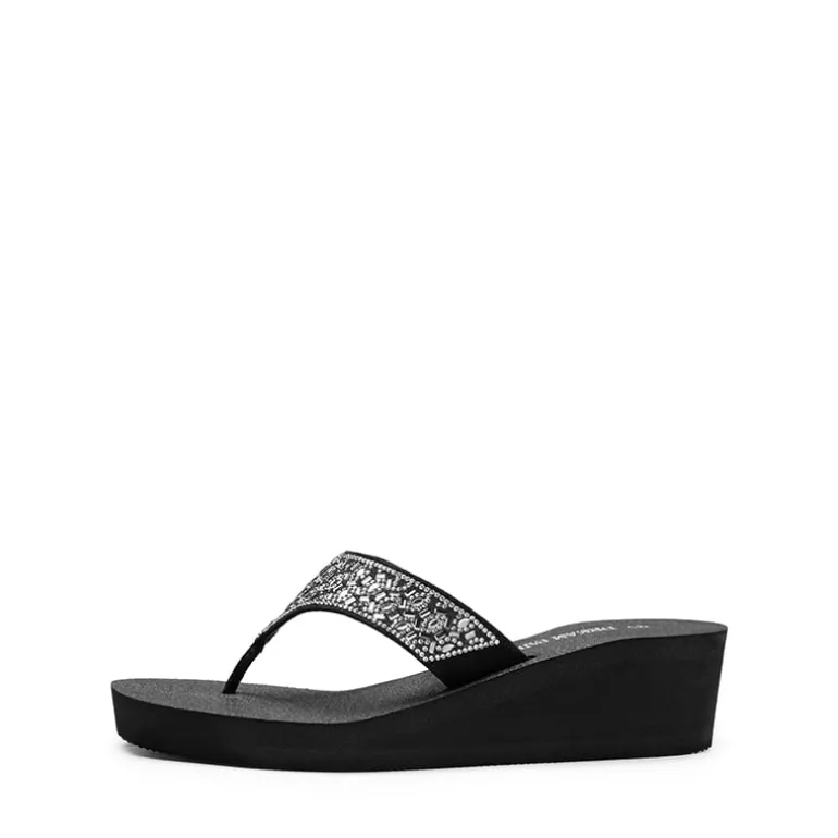 Platform Rhinestone Thong Sandals