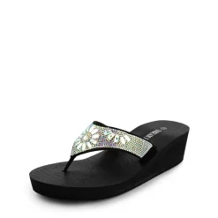 Platform Rhinestone Thong Sandals