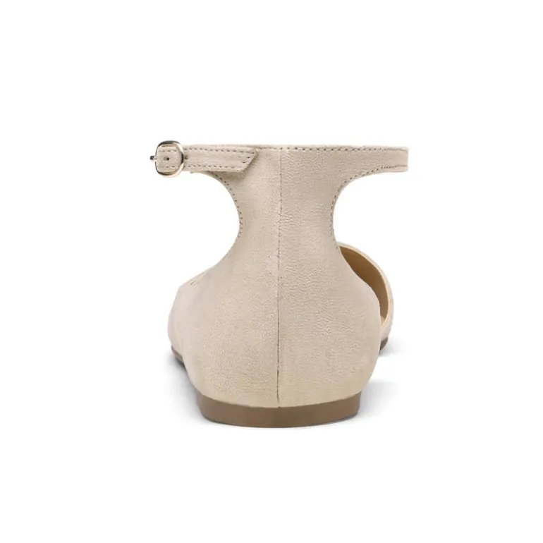 Pointed Toe Ankle Strap Ballet Flats Shoes