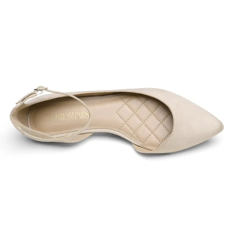 Pointed Toe Ankle Strap Ballet Flats Shoes