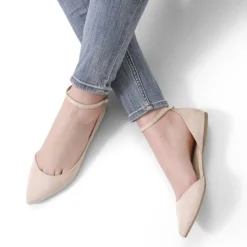 Pointed Toe Ankle Strap Ballet Flats Shoes