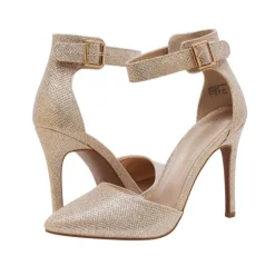 Pointed Toe Ankle Strap Stiletto Pumps