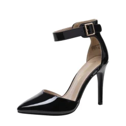 Pointed Toe Ankle Strap Stiletto Pumps