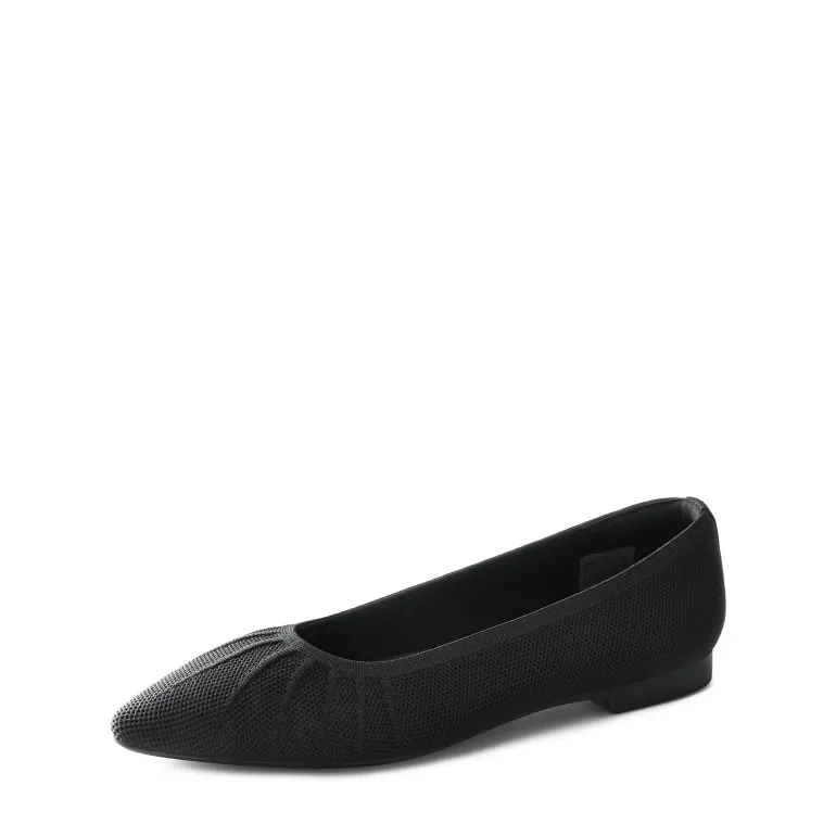 Pointed Toe Arch Support Knit Flats