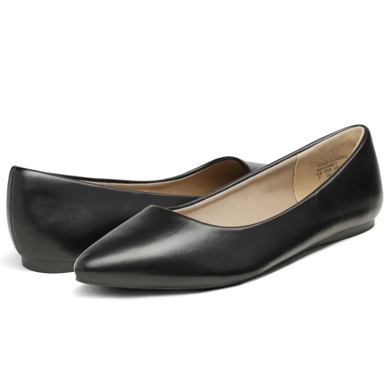 Pointed Toe Ballet Slip On Flats