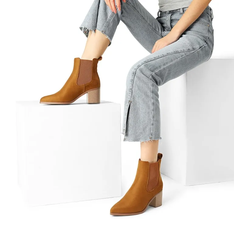 Pointed Toe Chelsea Ankle Boots