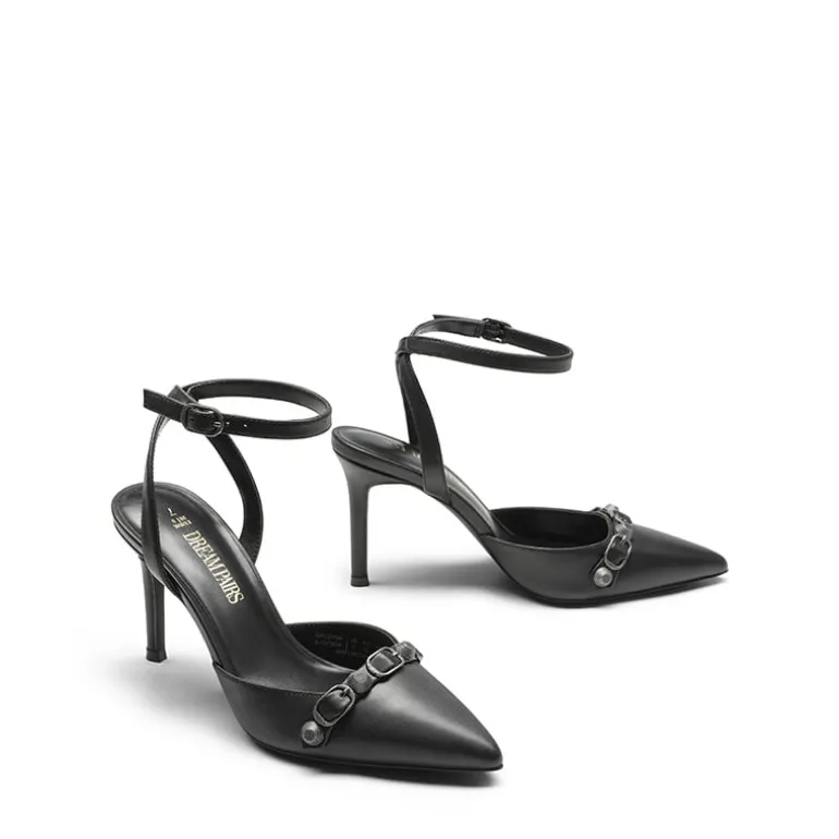 Pointed Toe Chic Ankle Strap Stiletto Pumps
