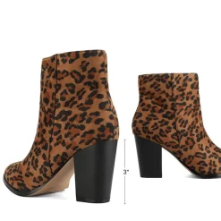 Pointed Toe Chunky Heel Ankle Boots