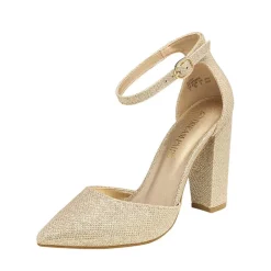 Pointed Toe Chunky Heel Pumps