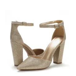 Pointed Toe Chunky Heel Pumps