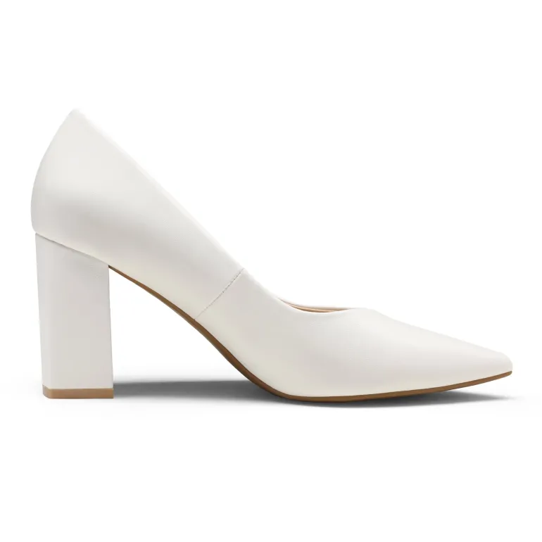 Pointed Toe Chunky High Heel Pumps