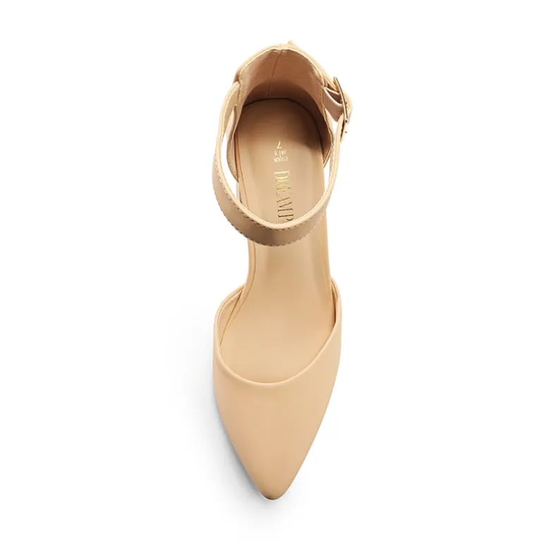 Pointed Toe Chunky Mid Heel Pumps