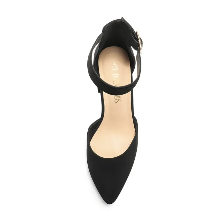 Pointed Toe Chunky Mid Heel Pumps