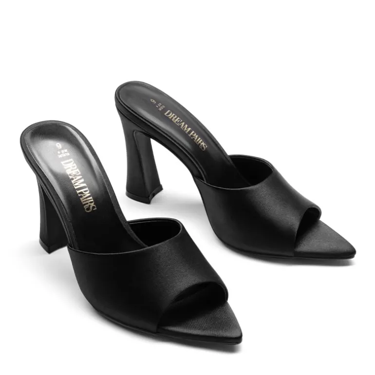 Pointed Toe Flared Heel Sandals