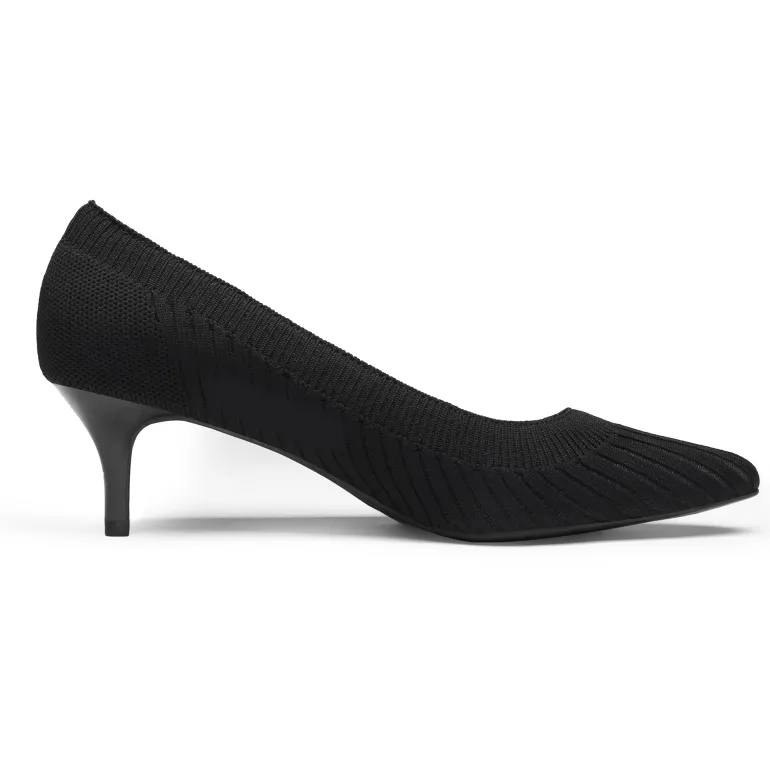 Pointed Toe Knitted Kitten Heel Pumps