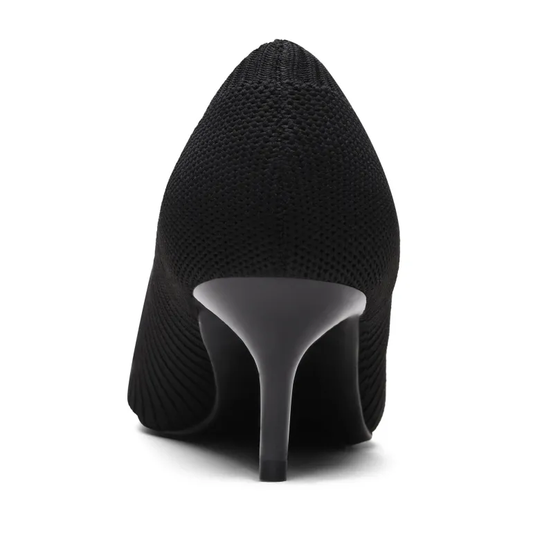 Pointed Toe Knitted Kitten Heel Pumps