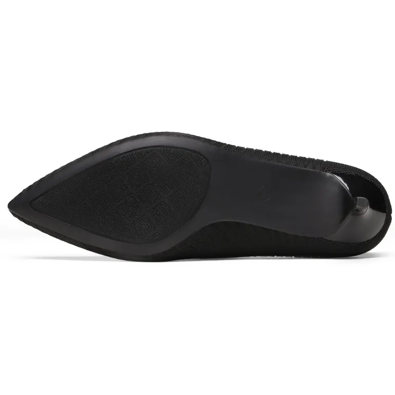 Pointed Toe Knitted Kitten Heel Pumps