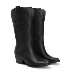 Pointed-Toe Mid-calf Cowgirl Boots