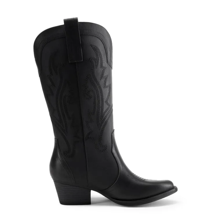 Pointed-Toe Mid-calf Cowgirl Boots