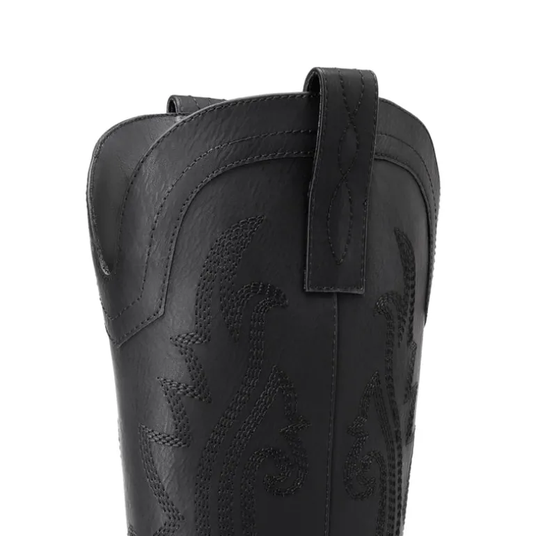 Pointed-Toe Mid-calf Cowgirl Boots