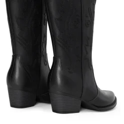 Pointed-Toe Mid-calf Cowgirl Boots