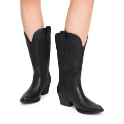 Pointed-Toe Mid-calf Cowgirl Boots