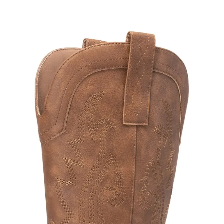 Pointed-Toe Mid-calf Cowgirl Boots