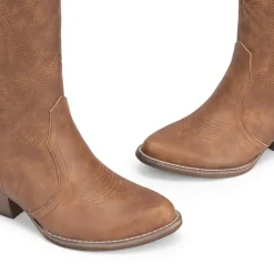 Pointed-Toe Mid-calf Cowgirl Boots