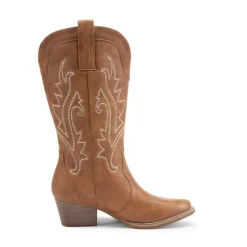 Pointed-Toe Mid-calf Cowgirl Boots